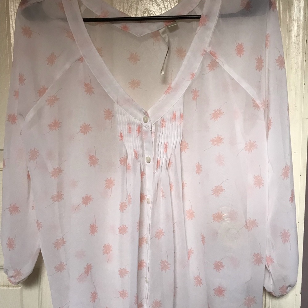 Pink palm tree blouse